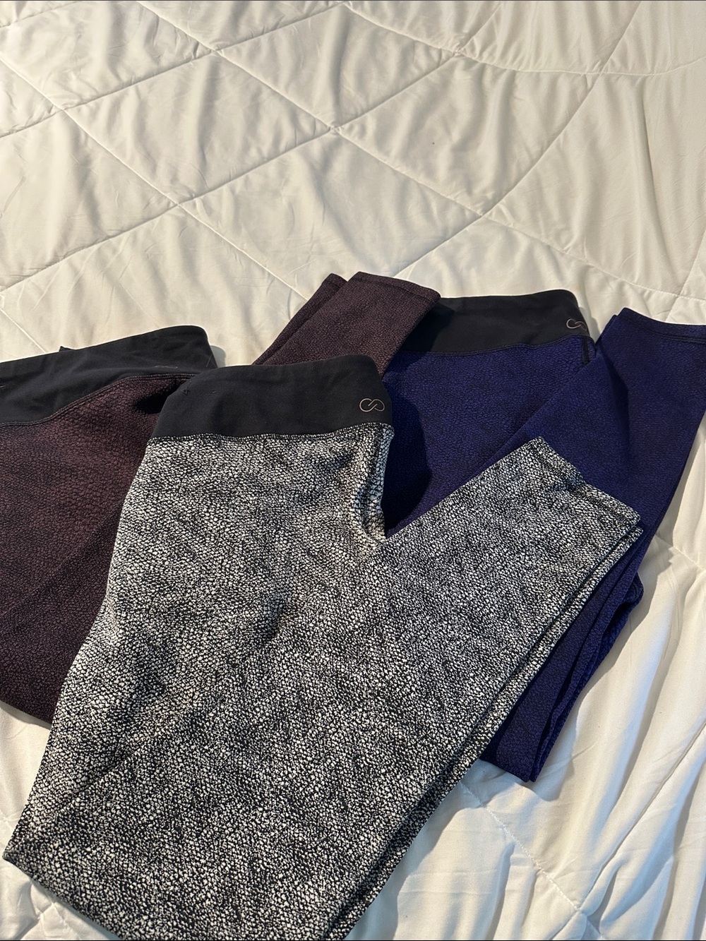 CALIA by Carrie Underwood Black, Plum & Navy Active Leggings Set